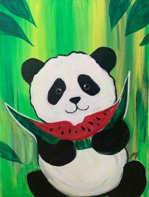 Family Paint Night | Panda Bear 1