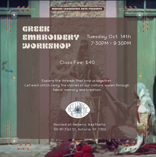 Greek Embroidery Workshop with MEraki 1