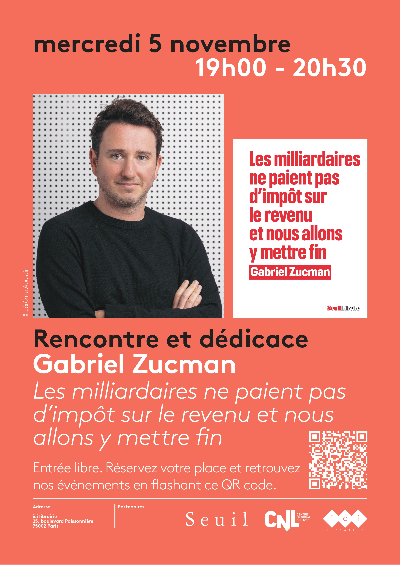 Rencontre et dédicace avec Gabriel Zucman 1