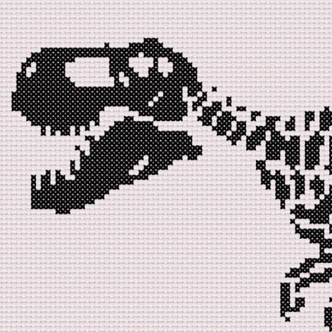T-Rex Counted Cross Stitch 1