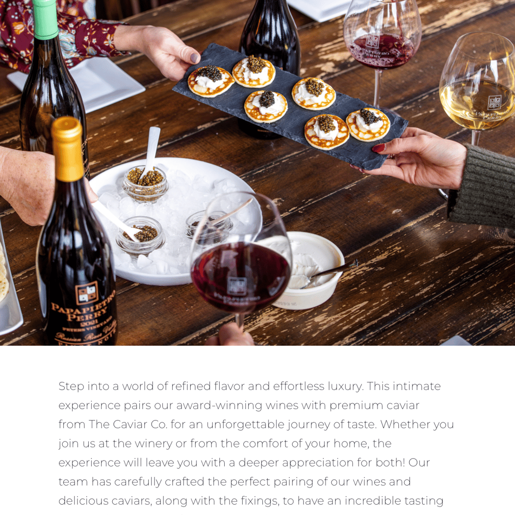 Caviar & Wine Pairing with Papapietro Perry 2