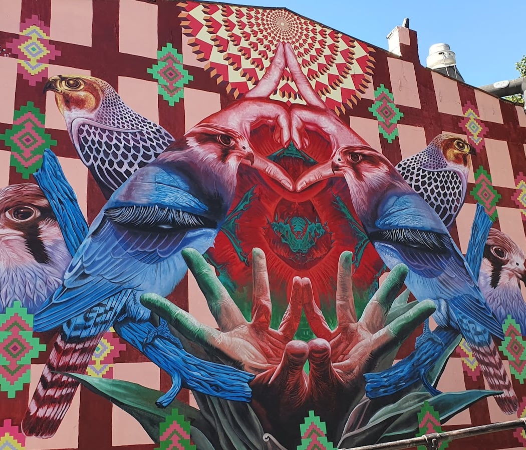 "Above & Beyond" mural by WERC & GERALUZ 3