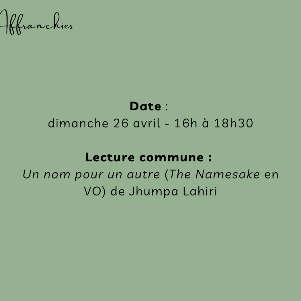 Book Club Des Affranchies Un nom pour un autre (The Namesake en VO) de Jhumpa Lahiri 1