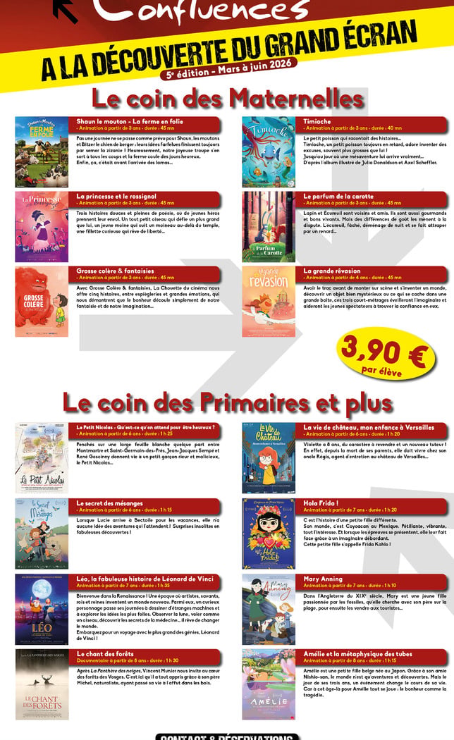 Séances scolaires A la découverte du grand écran 1