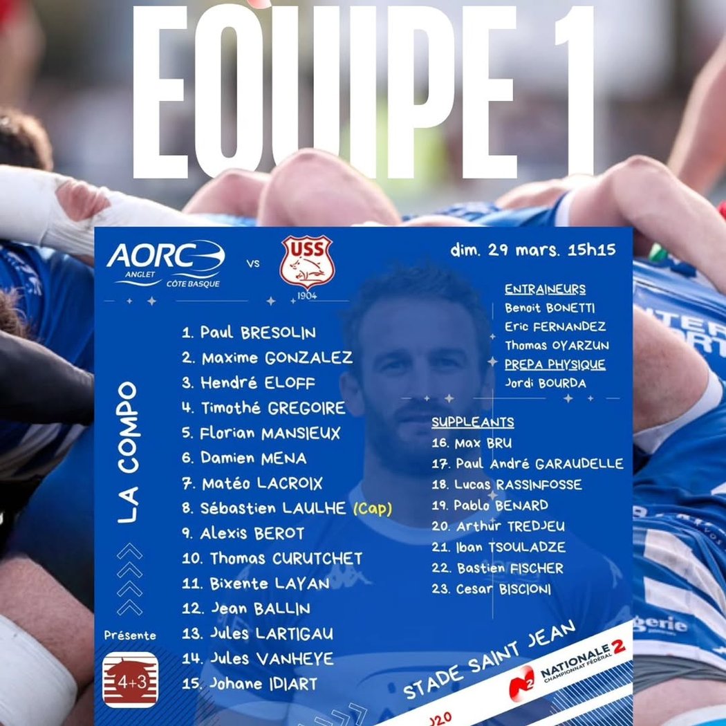 Anglet Olympique Rugby Club - AORC vs US Salles 1