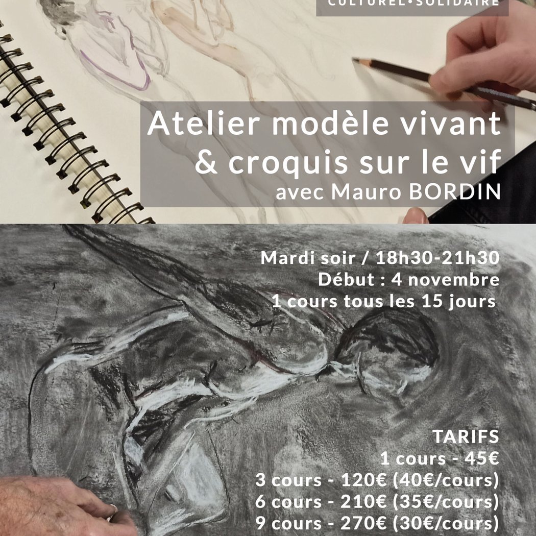 Atelier Modèle Vivant & croquis sur le vif 1