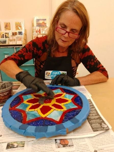 Glass Mosaics Wooden Lazy Susan 2