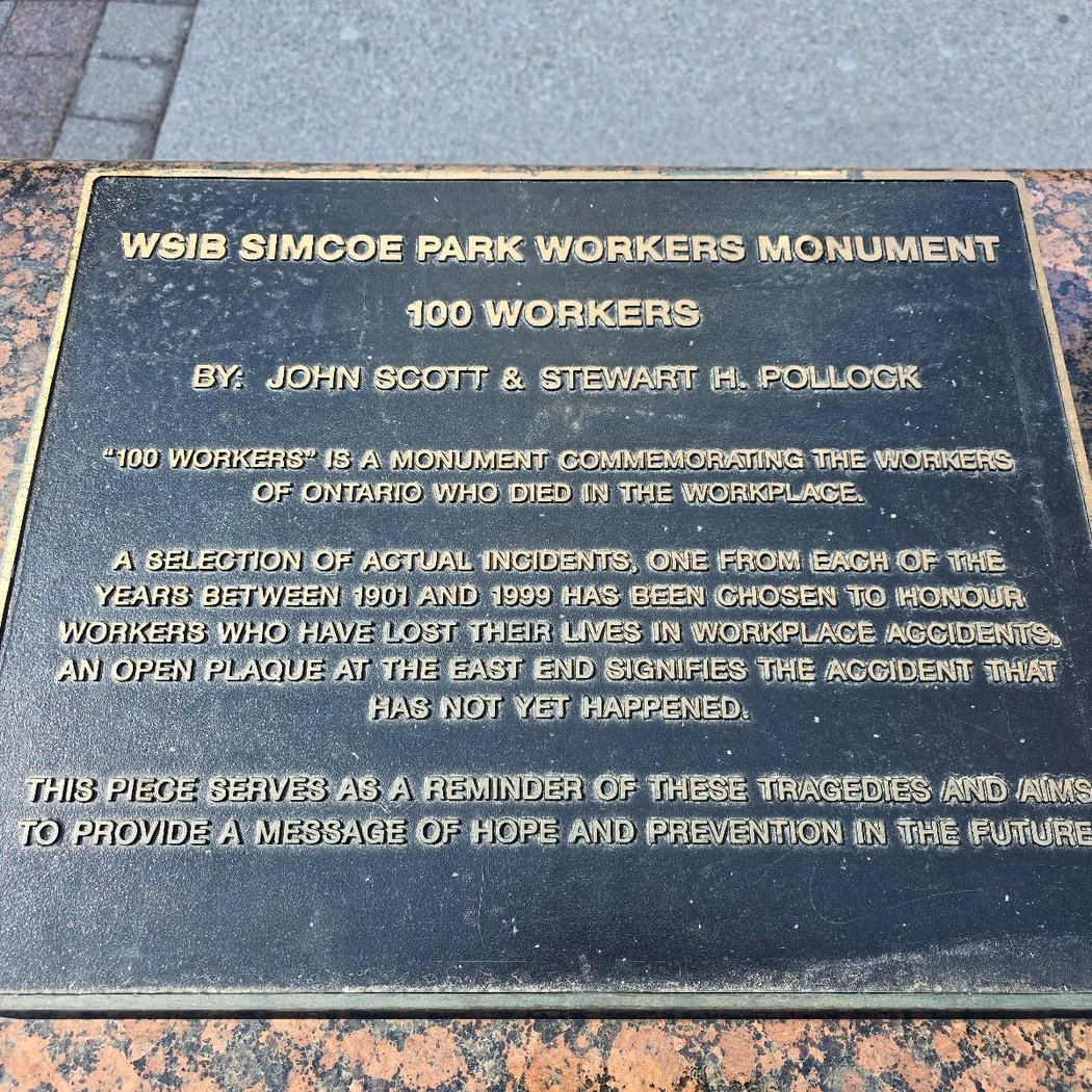 WSIB Simcoe Park Workers Monument 100 Workers 2