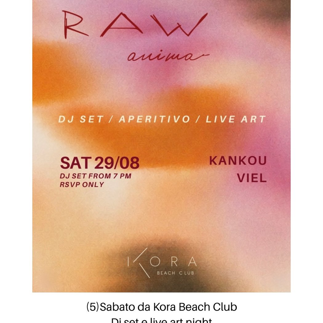 RAW anima DJ SET / APERITIVO / LIVE ART 1