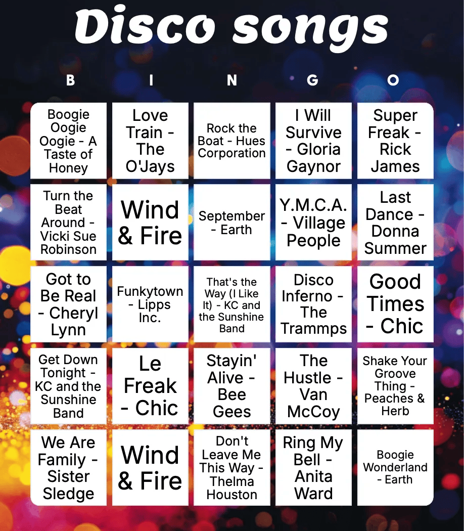 Music Bingo Night 4