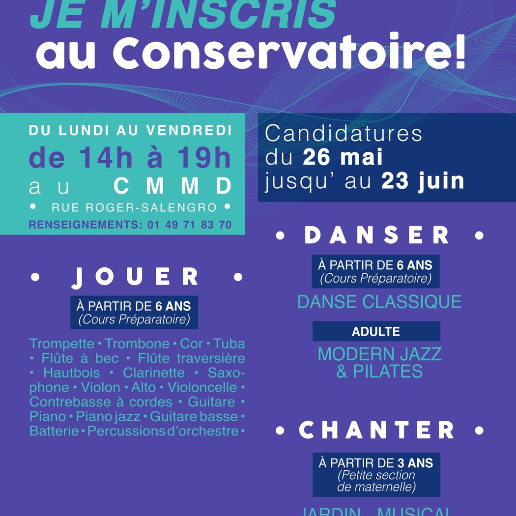 SAISON 2025-2026 – INSCRIPTIONS AU CONSERVATOIRE 1