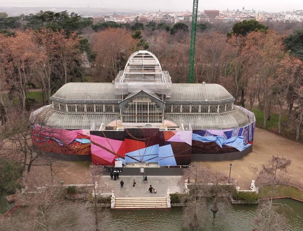 La obra de arte que cubre el Palacio de Cristal