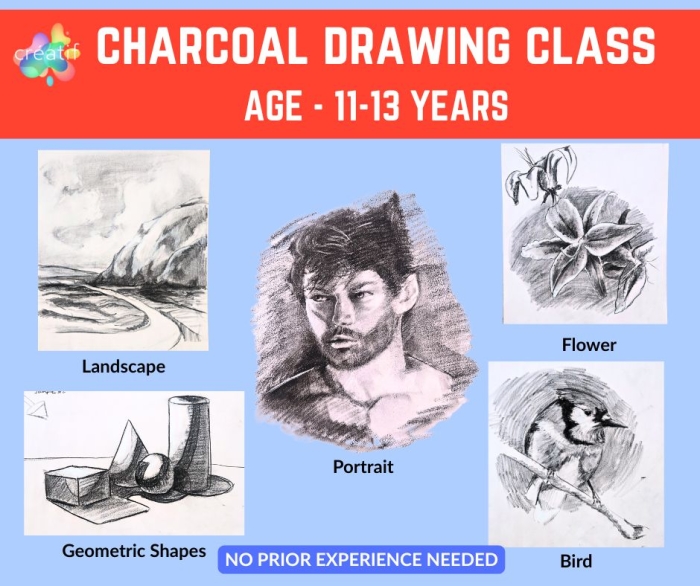 Art Class: Charcoal Drawing (Age 11-13 Yrs) 1