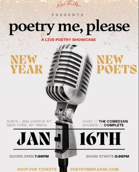 POETRY ME, PLEASE PRESENTS: NEW YEAR, NEW POETS 1