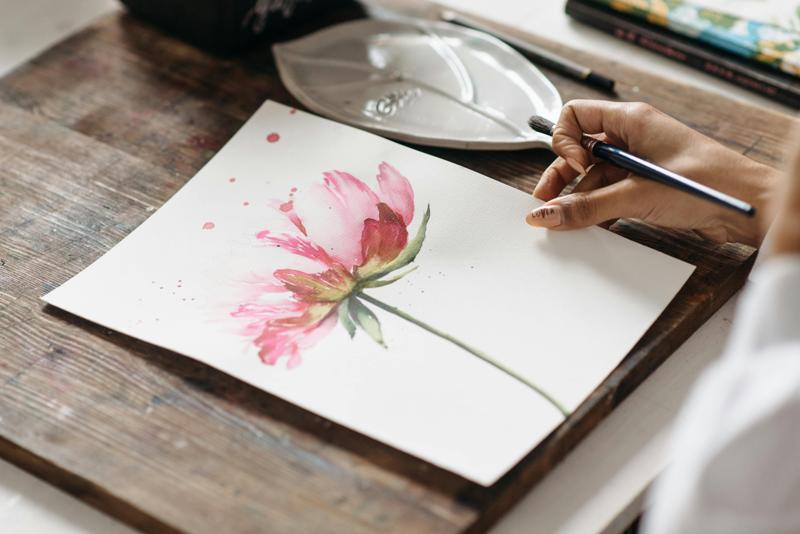Watercolor Class in the Garden