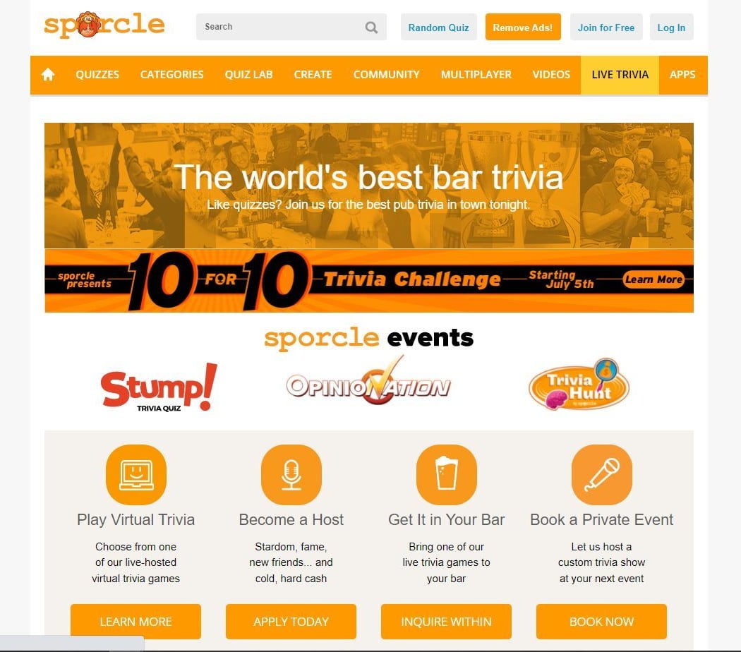 Sporcle Live Trivia at HopCat