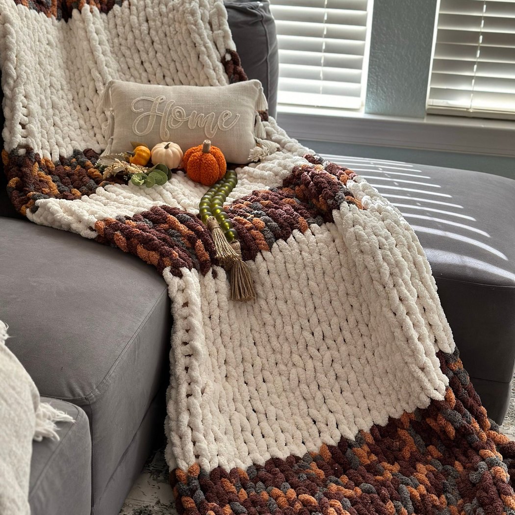Chunky Knit Blanket Workshop 1
