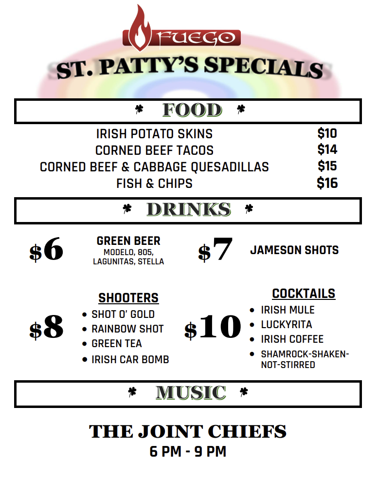 2026 St. Patrick's Day Specials 1