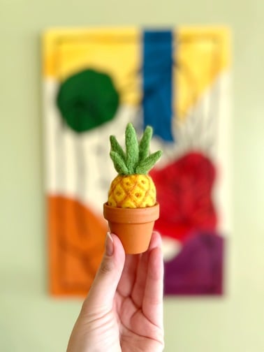Needle Felted Pineapples and Plants 1