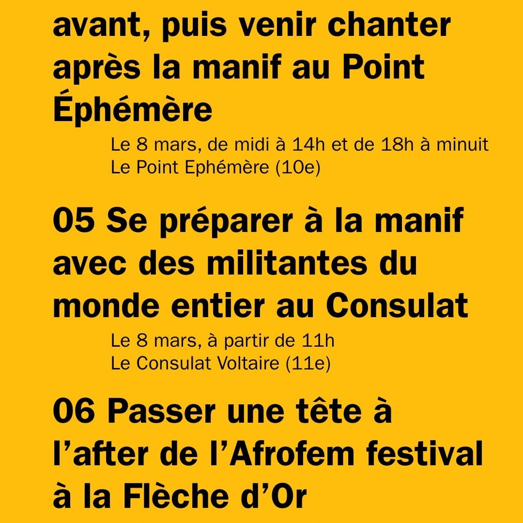 Se préparer à la manif avec des militantes du monde entier 1