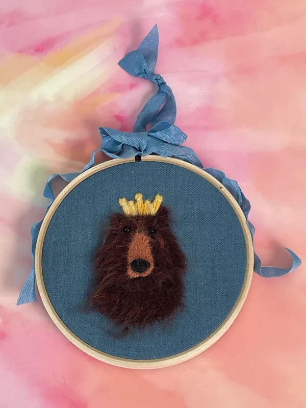 Introduction to Embroidery Workshop - Fuzzy Bear King or Queen 1