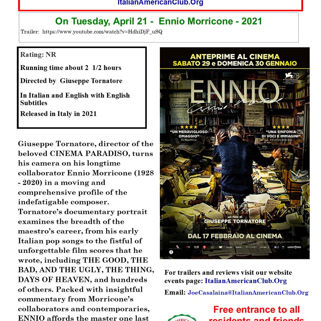 Cinema in Italiano – Ennio 1