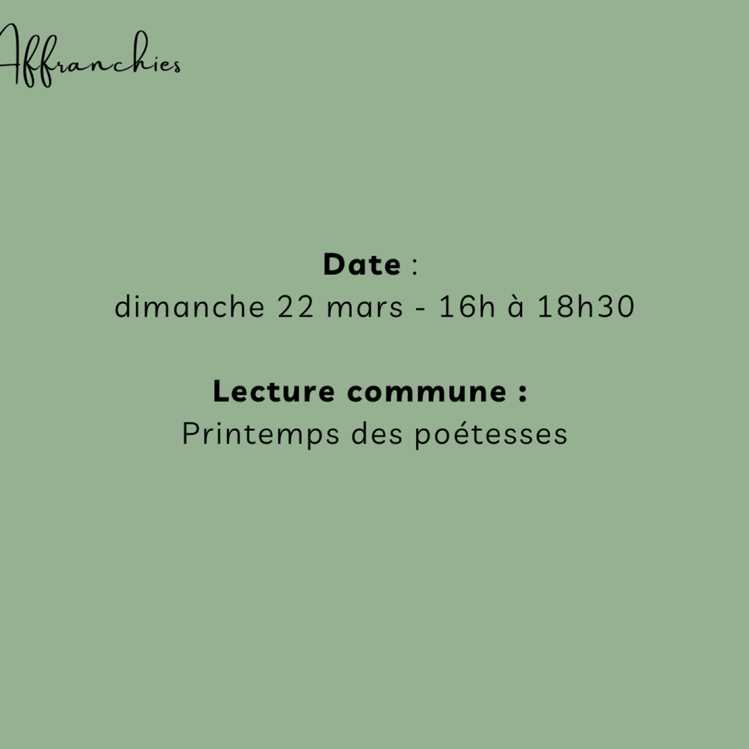 Book Club Des Affranchies "Printemps des poétesses" 2