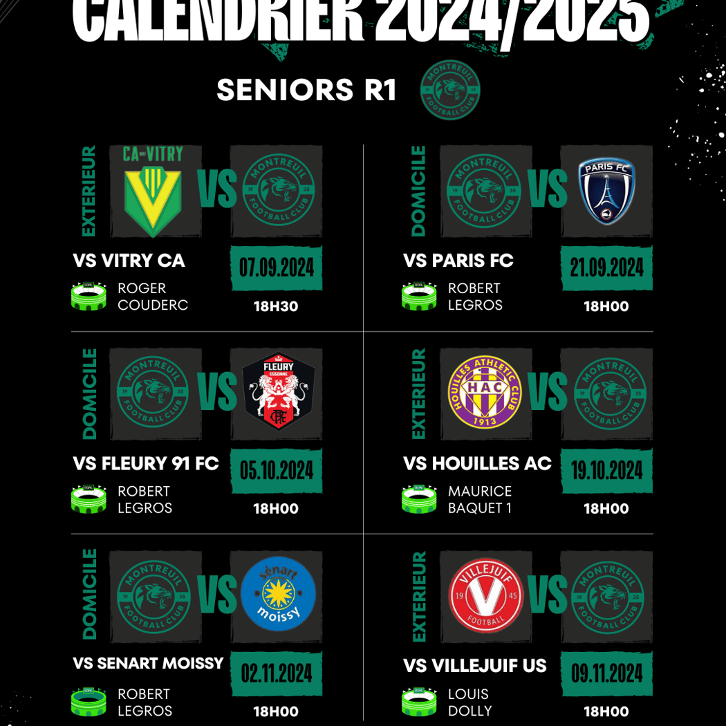 Montreuil Football Club vs Villejuif US 1