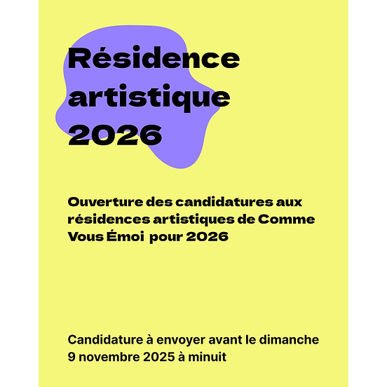 Appel à Résidences Artistiques 2026 1