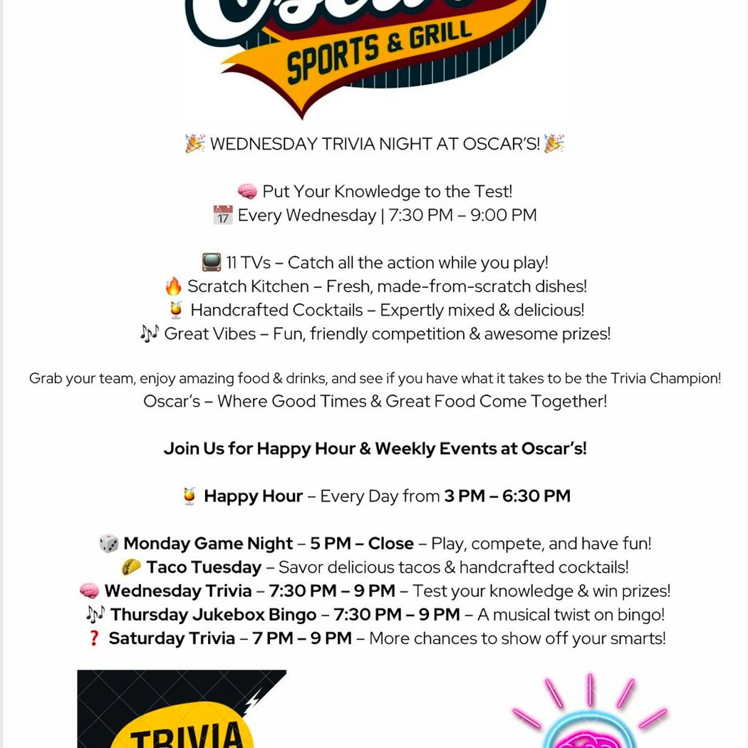 Trivia - Wednesdays and Saturdays