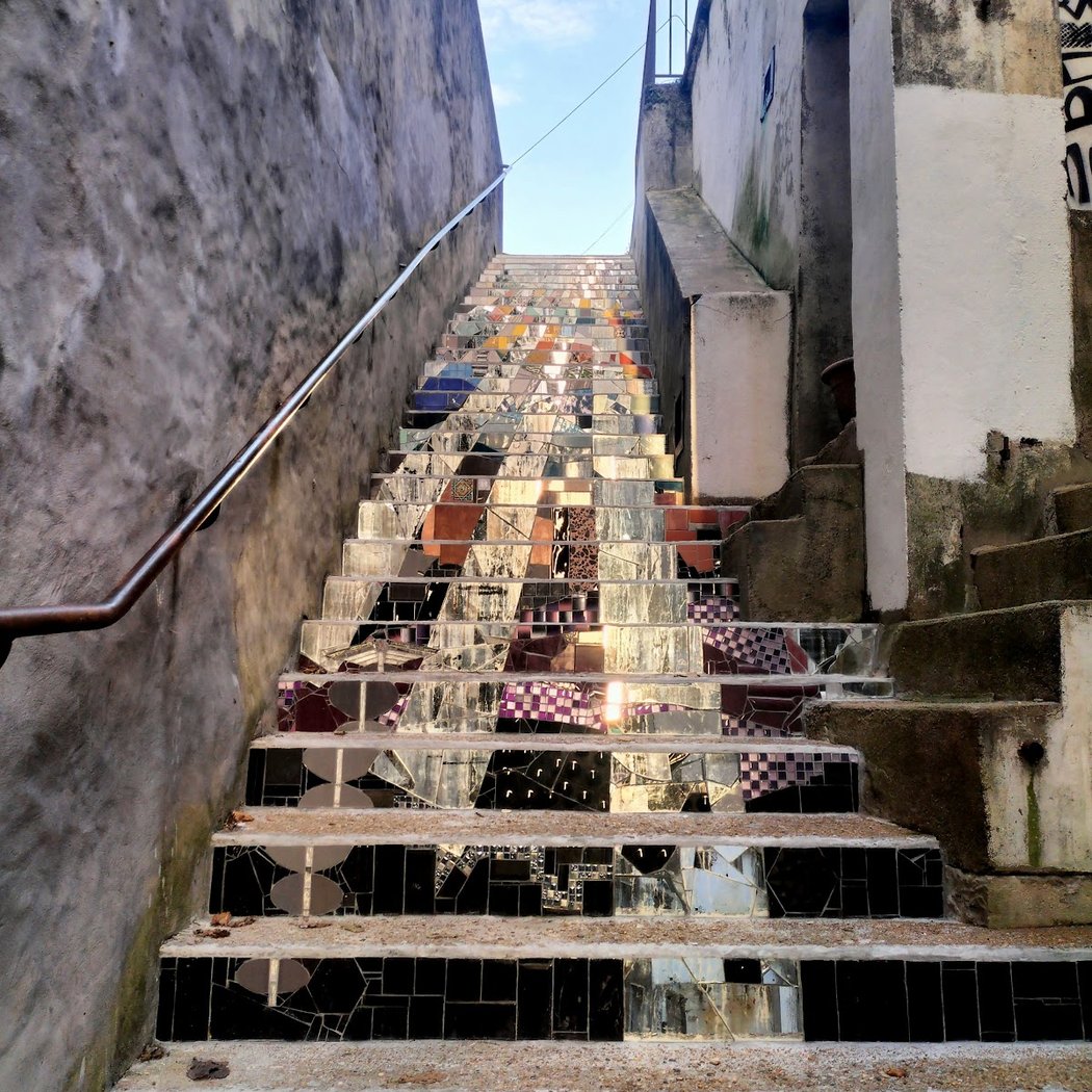Escalier en mosaïque d'Elsa Langlais 1