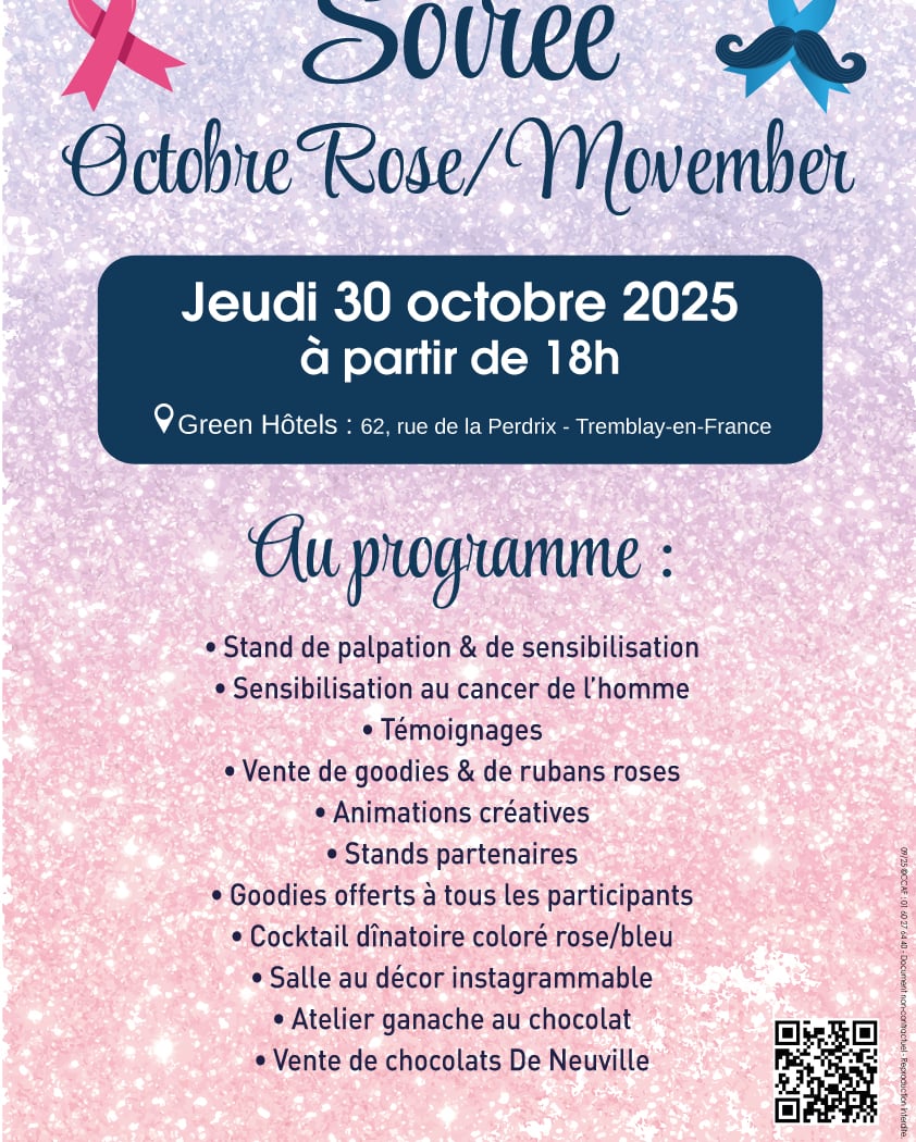 Octobre Rose : soirée spéciale aux couleurs Rose / Bleu