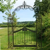 Rusty Green Vintage Metal Garden Arch with Gates - original product photo