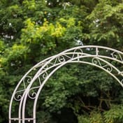 Cream Iron Antiqued Metal Garden Arch - View 2