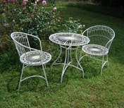 Blaydon Cream Metal Dining Set