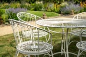 Blaydon Cream Dining Set Glass Table Top