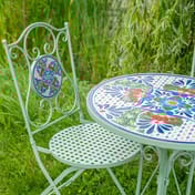 Rhone Bistro Set with Floral Mosaic Pattern