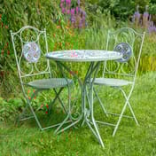 Rhone Garden Bistro Set with Floral Mosaic Pattern
