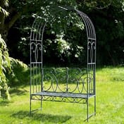 Heritage Grey Metal Arbour Bench Seat