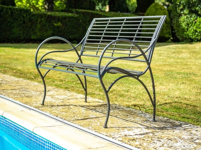 Scala Grey Metal Garden Bench period garden bench