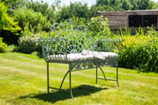 Dove Tail Antique Green Metal Bench