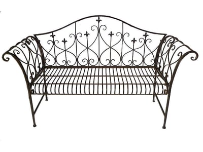 Yalding Antiqued Metal Garden Bench period garden bench