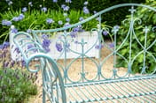 Yalding Antiqued Metal Garden Bench
