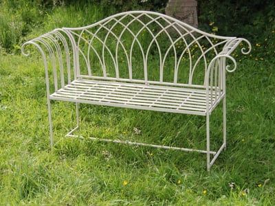 Pimlico Cream Metal Garden Bench period garden bench