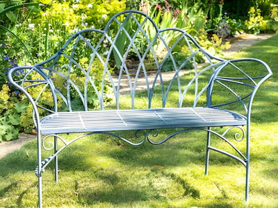 Mayfair Lead Grey Metal Garden Bench period garden bench