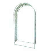 Streamline Moderne Metal Garden Arch in Sage Green - Original