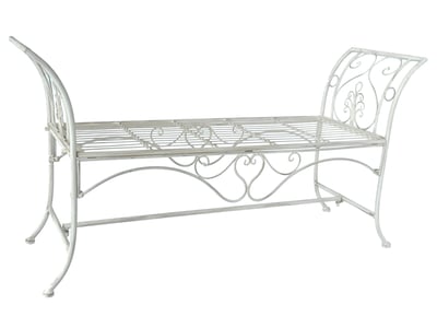 Longhope Cream Metal Garden Bench period garden bench