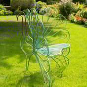 Peacock Hand Painted Metal Garden Seat