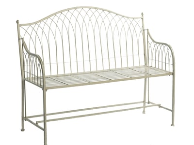 Baroque Metal Garden Bench Cream period garden bench