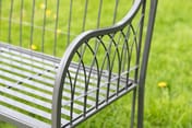 Umber Grey Baroque Metal Garden Bench